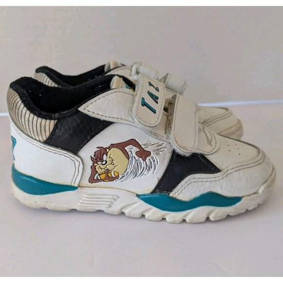 Vintage 90s Looney Tunes Taz Kids Shoes-Size 8-Child's Sneakers Toddler Runners - Picture 4 of 16